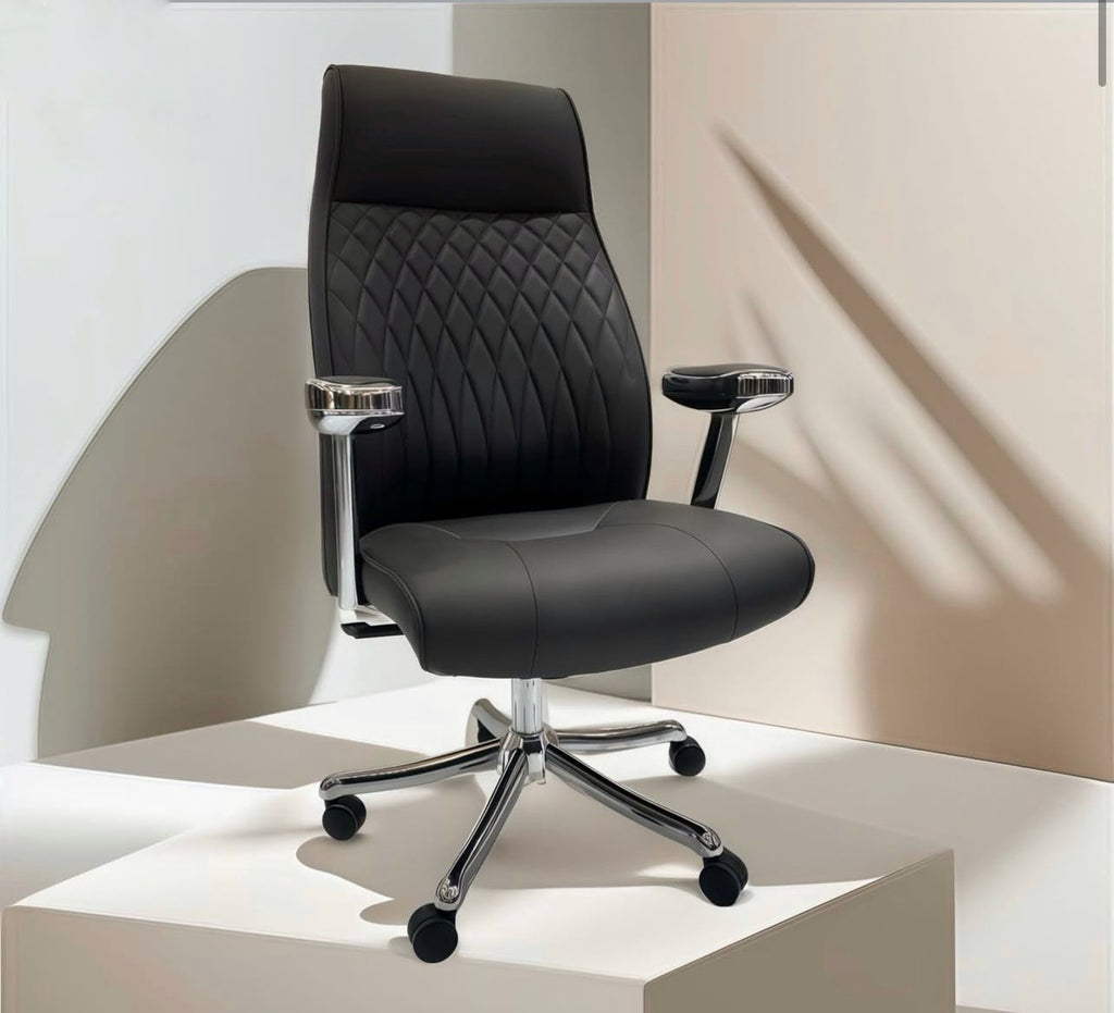 Chaise noir de Bureau Exécutive à Dossier Haut – Similicuir avec Fonction Inclinable