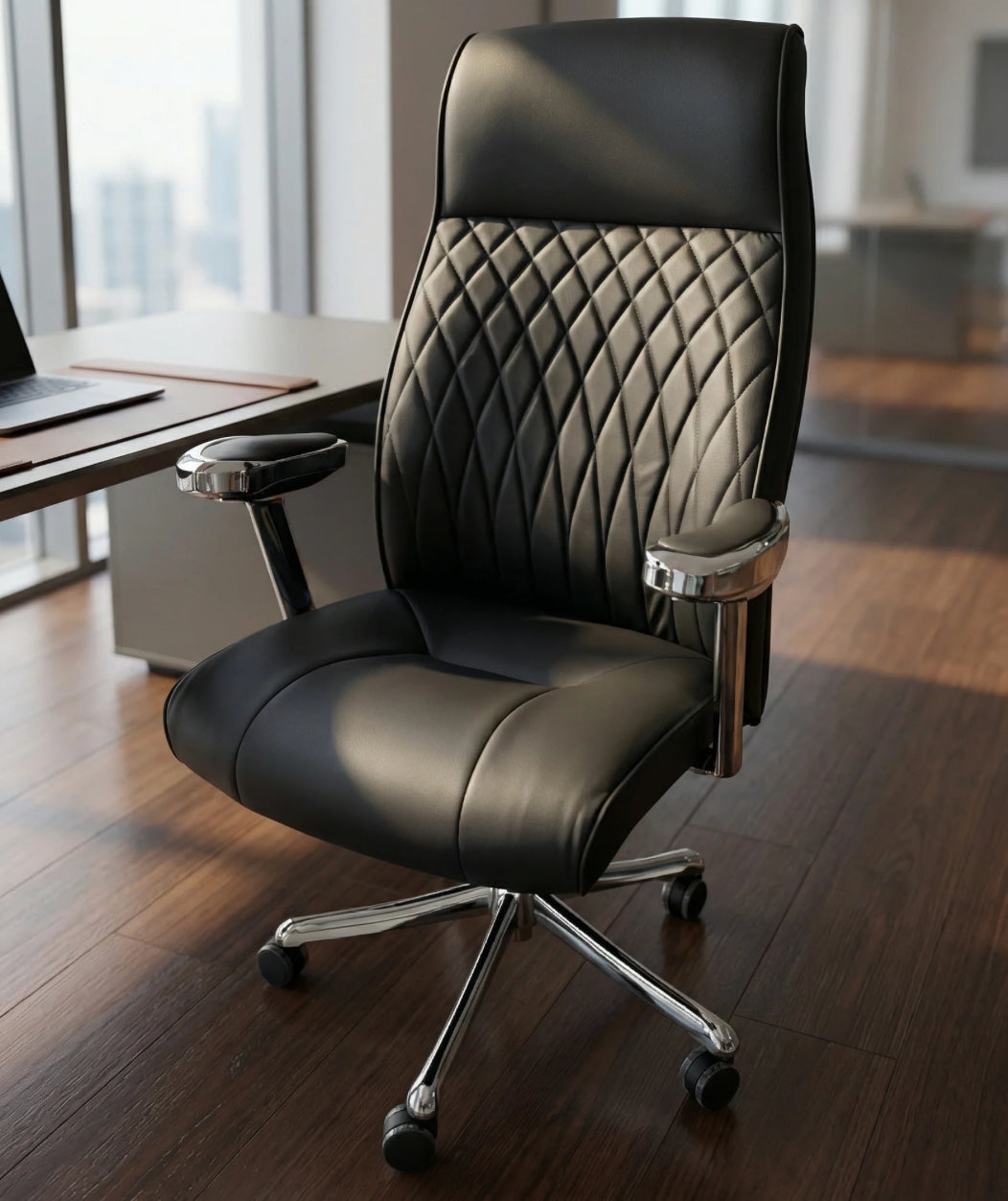 Chaise noir de Bureau Exécutive à Dossier Haut – Similicuir avec Fonction Inclinable